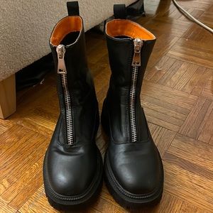 French Connection black zip up boots (size 6)